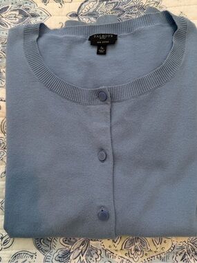 Talbots Charming Cardigan, Long Sleeve  Hydrangea color Small Petite